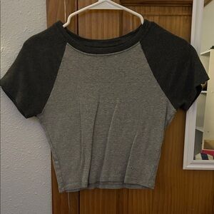 Hollister Gray and Black Crop Top